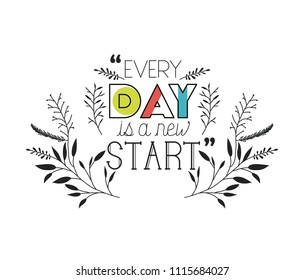 positive attitude message with hand made font