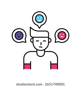 Ícone de estilo de ilustração de contorno Preenchido com Vetor de atitude positiva. Arquivo EPS 10