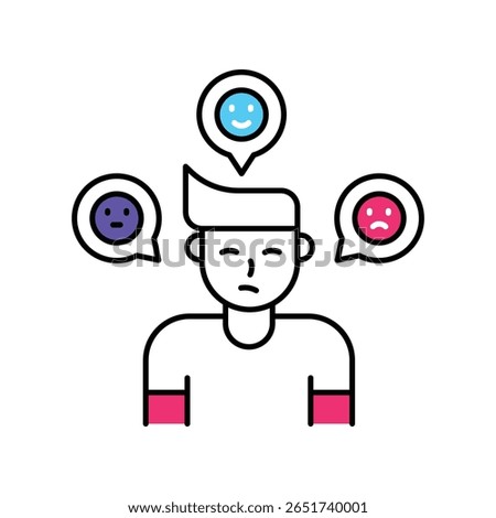 Positive Attitude  Vector Filled outline illustration style icon. EPS 10 file