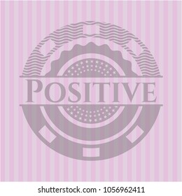Positive badge with pink background