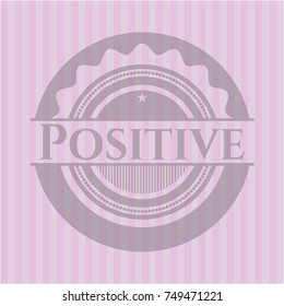 Positive badge with pink background