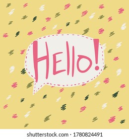 Positive banner with greeting for cards and postcards. Poster with hand drawn lettering on yellow background