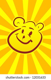 Positive bear face illustration