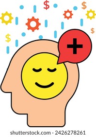Positive behaviorism concept,  operant conditioning consequences vector color icon design, self improvement at workplace Symbol, business motivation Sign, goal-directed behavior stock illustration