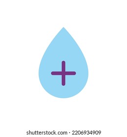 Icono de Ui de color plano de tipo de sangre positivo. Prueba de laboratorio. Transfusión de sangre y donación. Salud. Elemento simple relleno para la aplicación móvil. Pictograma sólido colorido. Ilustración RGB aislada por vectores