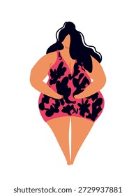 Confianza corporal positiva Mujer de talla grande sentada