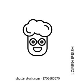 Positive boy, man icon vector, emoticon symbol. Modern flat symbol for web and mobile apps. admiration, joy Smile icon. Happy, laughing, emotions icon. Simple line, outline vector expression