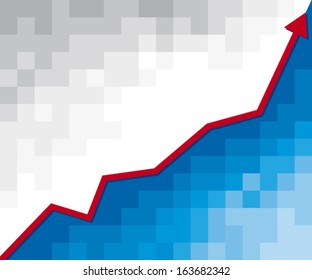 positive business graph with arrow 