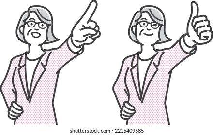 positive business woman hand sign