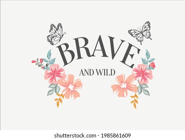 positive butterfly design hand drawn vector