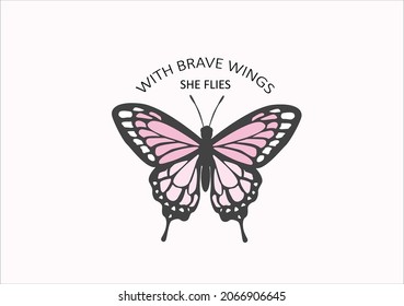 positive butterfly vector hand drawn design