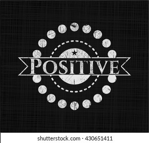 Positive chalkboard emblem on black board