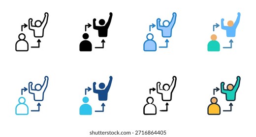 Los iconos de cambio positivo establecen la colección de varios estilos. 
