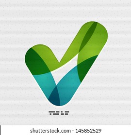 Positive checkmark / tick on paper design