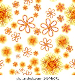 positive cheerful floral pattern in bright colors