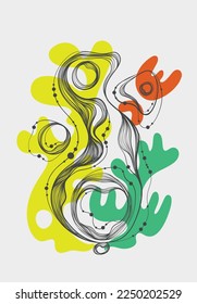 Positive, childish, abstract illustration. Can be used as a background, or greeting or invitation card, backdrop for a social media 