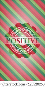 Positive christmas badge background.