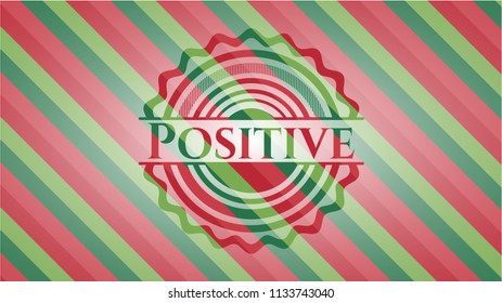 Positive christmas colors style badge.