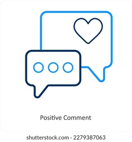 positive comment and best icon concept