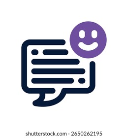 ícone duotônico de comentário positivo. Ícone vetorial moderno e elegante para sites, aplicativos móveis, materiais de marketing e design corporativo. Totalmente dimensionável e pronto para uso.