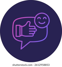 Positive Comment Line Circle Gradient Style
