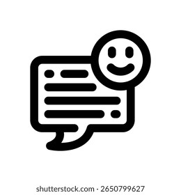 ícone de linha de comentário positivo. Ícone de vetor limpo e minimalista para sites, aplicativos móveis, apresentações e logotipos. Totalmente dimensionável e personalizável para qualquer projeto.
