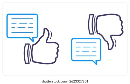 Positive Comment and Negative Comment icon concept