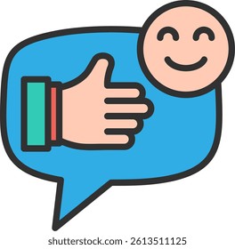 Positive Comment Outline Filled Style Icon
