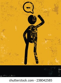 Positive concept,human resource design on yellow background,grunge vector