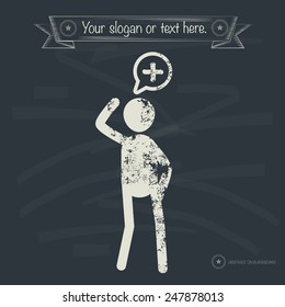 Positive concept,human resource design on old background,grunge vector
