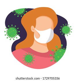 Positive Covid 19 Young Woman