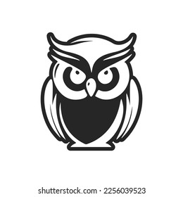 Positive and cute black and white owl logo.