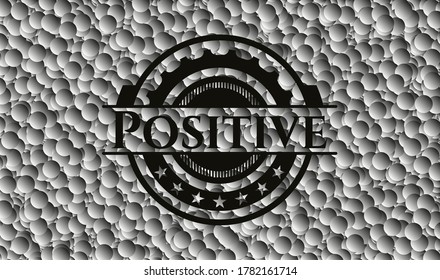 Positive dark badge with bubbles background. Vector Illustration. Detailed. 