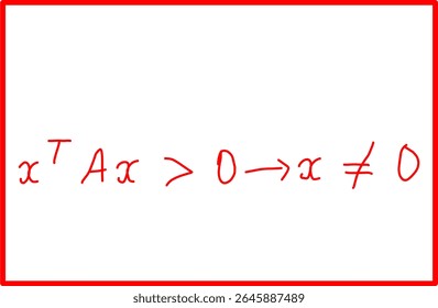 fórmula matemática de matriz definida positiva, álgebra linear