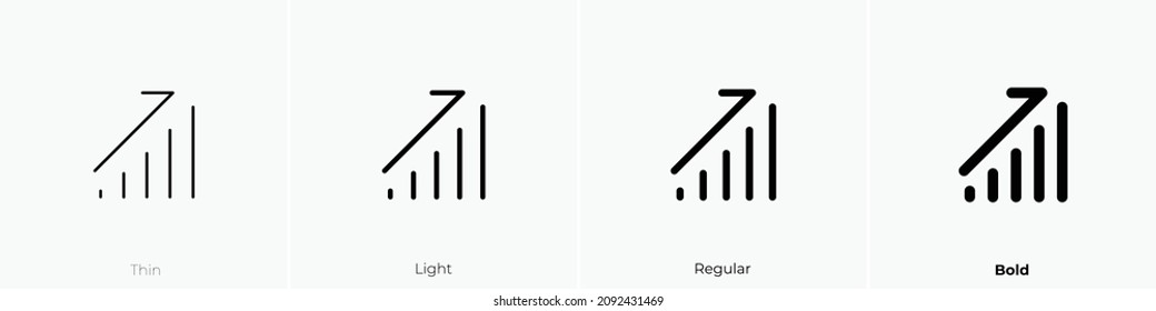 positive dynamics icon. Thin, Light Regular And Bold style design isolated on white background