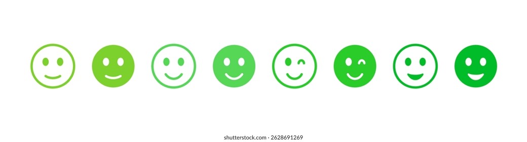 Positive emoticons icons. Happy face. Good Emoji. Vector.