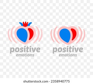 Positive emotions, heart, heartbeat, love and romance, graphic design. Medicine, internal organ, coronary, feeling and romantic, vector design and illustration