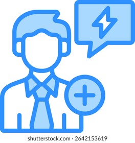Positive Energy Icon Blue Color Vector Illustration