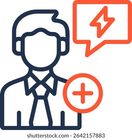 Positive Energy Icon Color Line Vector Illustration