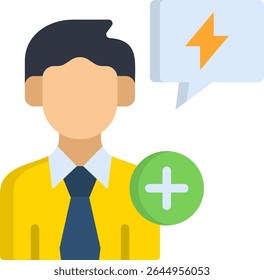 Positive Energy Icon Flat Vector Illustration