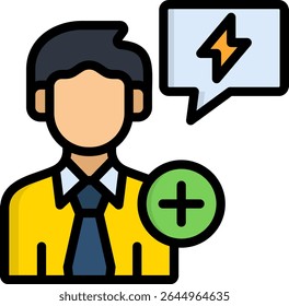 Positive Energy Icon Lineal Color Vector Illustration