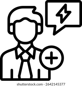 Positive Energy Icon Outline Vector Illustration
