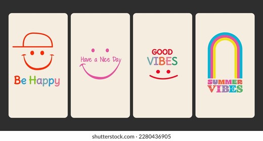 Positive every day phone wallpaper and cover. Phone background. Flat vector illustration