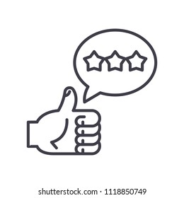 Positive feedback black icon concept. flat  vector symbol, sign, illustration.