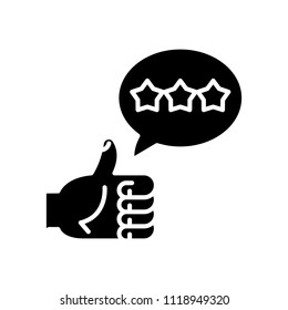 Positive feedback black icon concept. Positive feedback flat  vector symbol, sign, illustration.
