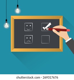 Positive Feedback, blackboard, vector