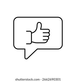 Icono de línea de satisfacción del Cliente de Comentarios positivo	