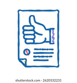 Skizzenvektor mit positivem Feedback-Doodle-Symbol positives Rückkopplungszeichen. einzelne Symbolgrafik