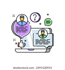 Positive Feedback Filled Color Icon, Vector illustration