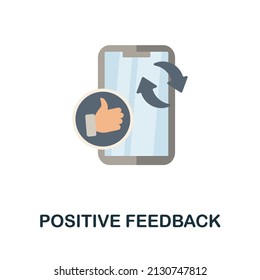 Positive Feedback flat icon. Colored element sign from feedback collection. Flat Positive Feedback icon sign for web design, infographics and more.